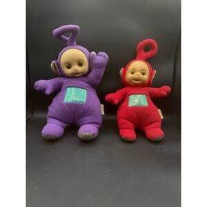 TinkyWinky and Poe Teletubbies 1998 Talking Stuffed Plush17”-Playskool